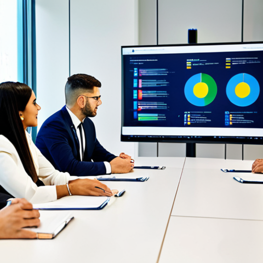 A diverse group of young adult professionals, including individuals of Middle Eastern background, are engaged in a collaborative discussion around a large, modern conference table. They are all fully clothed in modest, professional business attire. The setting is a brightly lit, contemporary global business office with a large screen displaying complex data, symbolizing international collaboration and the bridging of cultural gaps. safe for work, appropriate content, fully clothed, professional dress, perfect anatomy, correct proportions, natural pose, well-formed hands, proper finger count, natural body proportions, professional photography, high quality, realistic, vibrant colors.