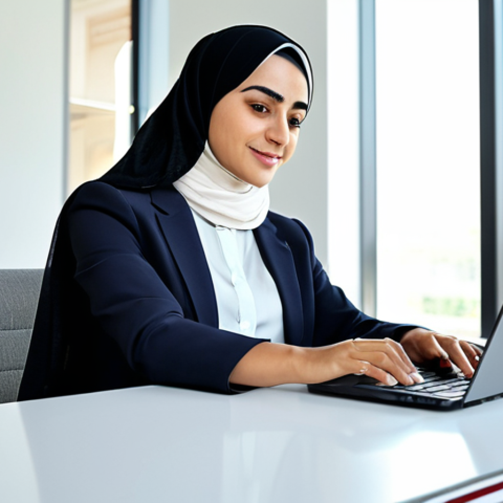 **

"A professional Arab woman, fully clothed in a stylish, modest business attire, working on a laptop in a bright, modern co-working space. Perfect anatomy, correct proportions, well-formed hands, proper finger count, natural body proportions. Safe for work, appropriate content, professional, family-friendly."

**