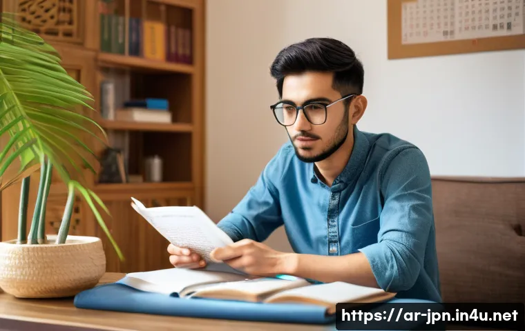 JLPT와 일본 대학 입학 조건 연관성 - A detailed scene of an Arabic-speaking international student studying Japanese language at home, sur...