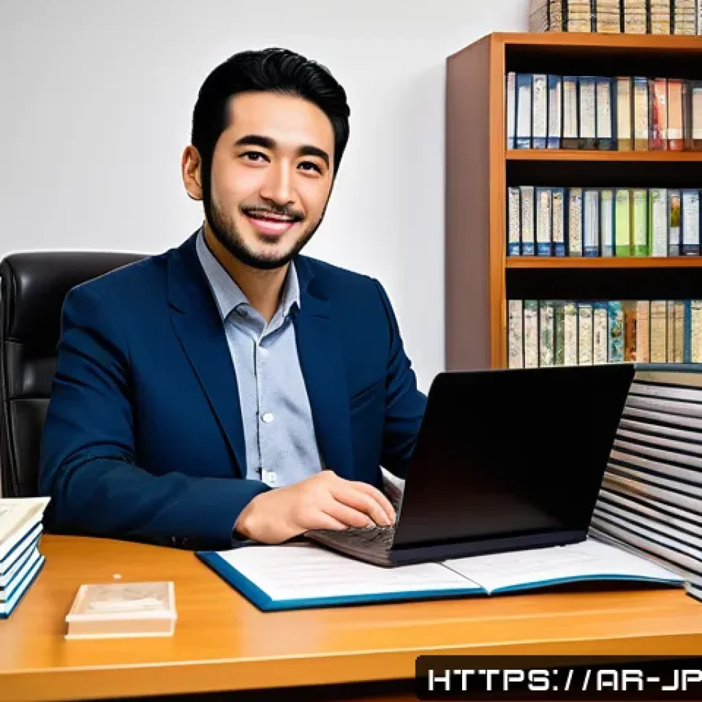 JLPT 자격증으로 프리랜서 통역사 도전하기 - A professional Arab freelance Japanese translator working at a modern home office, surrounded by Jap...