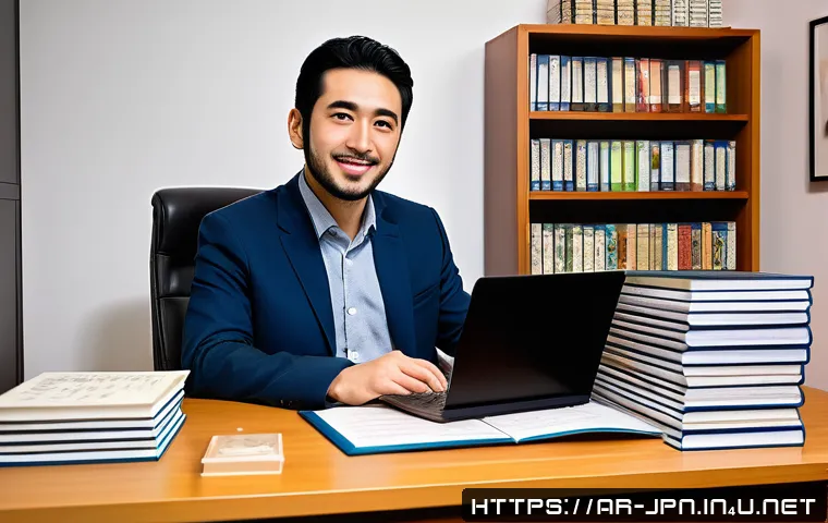 JLPT 자격증으로 프리랜서 통역사 도전하기 - A professional Arab freelance Japanese translator working at a modern home office, surrounded by Jap...